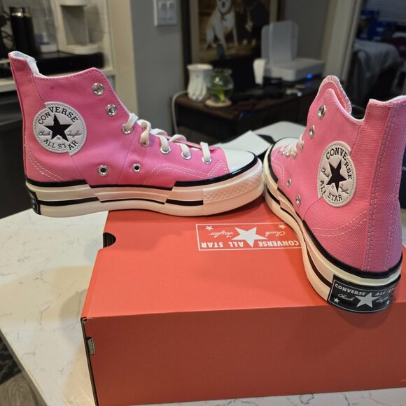 Converse Chuck 70 Plus Hi Oopsi Pink Egret Black Women's Size 7 Sneaker NEW - Picture 2 of 10